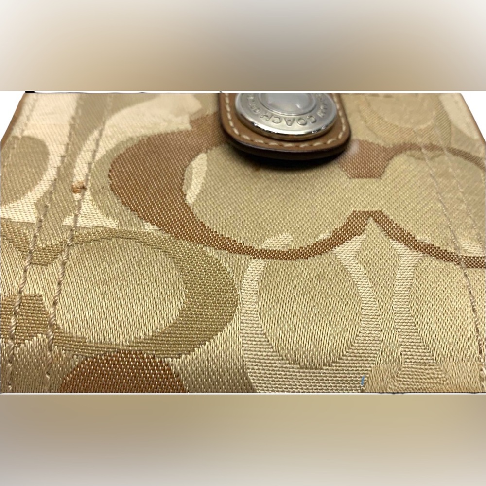 Coach Tan and Brown Wallet with Snap Closure canvas and leather - Picture 2 of 9